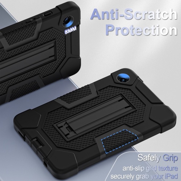 SKALO Samsung Tab A9 Stöttåligt Armor Silikon Skal - Svart Svart