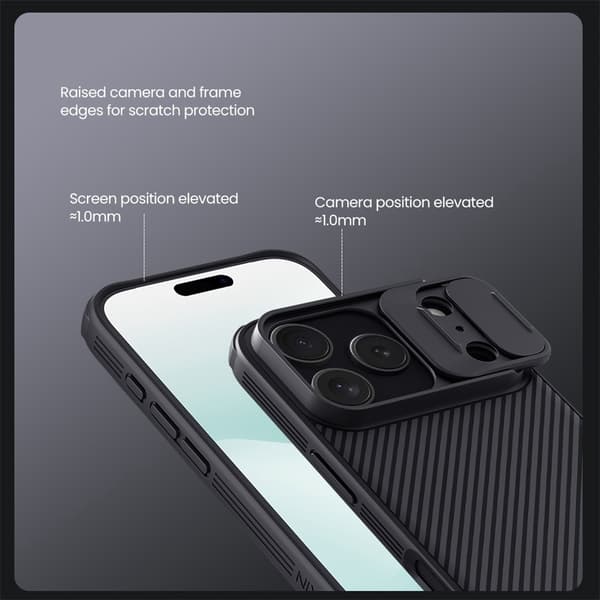 NILLKIN Camshield Pro Cover til iPhone 18 Pro Max - Sort Black