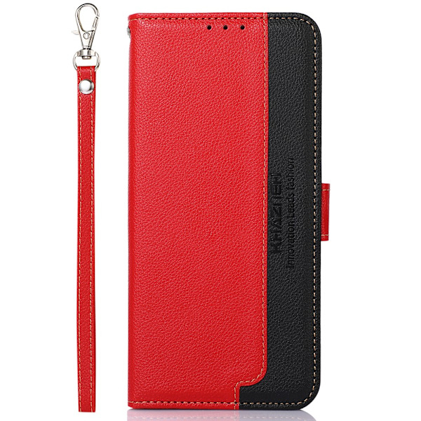 SKALO Asus ROG Phone 8 5G KHAZNEH Litchi Plånboksfodral i PU-Läder - Röd Röd