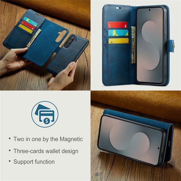 DG MING Samsung S25 FE 2-i-1 Magnet Plånboksfodral - Blå Blå