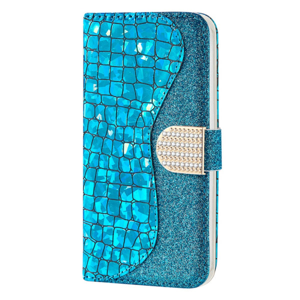 SKALO Samsung A54 5G Glitter design Plånboksfodral - Blå Blå