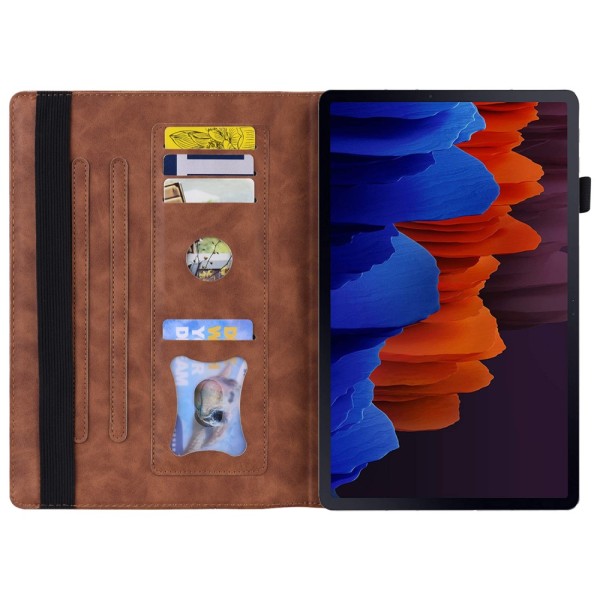 SKALO Samsung Tab S7/S8 PU-nahkainen lompakkokotelo, jossa on ky Brown