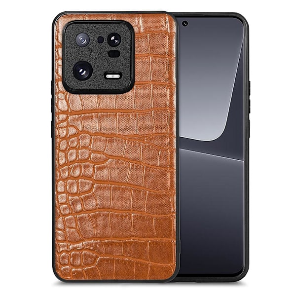 SKALO Xiaomi 13 Pro 5G Crocodile PU Nahka Hybrid Suojakuori - Ruskea Brown