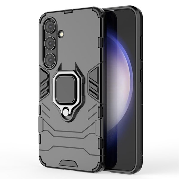 SKALO Samsung S24 Armor Hybridi metallirengas kuori - Musta Black