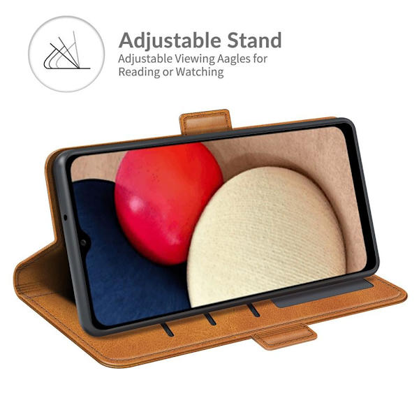 SKALO Samsung A02s / A03s Premium Plånboksfodral - Ljusbrun Light brown