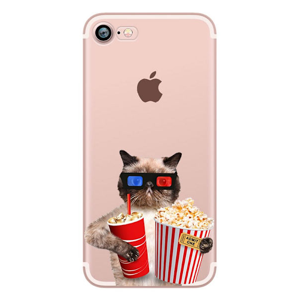 Skal med roliga hund/katt motiv iPhone 6/6S MultiColor Motiv B