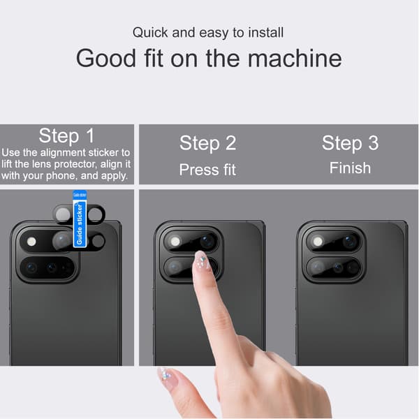 IMAK Kamerabeskyttelse af hærdet glas til Google Pixel 11 Pro Fold - Sort Black