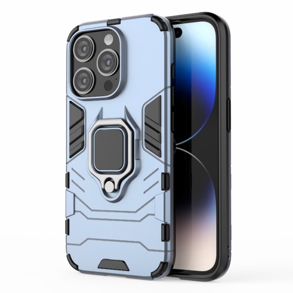 SKALO iPhone 15 Pro Max Armor Hybrid Metallring skal - Blå Blå