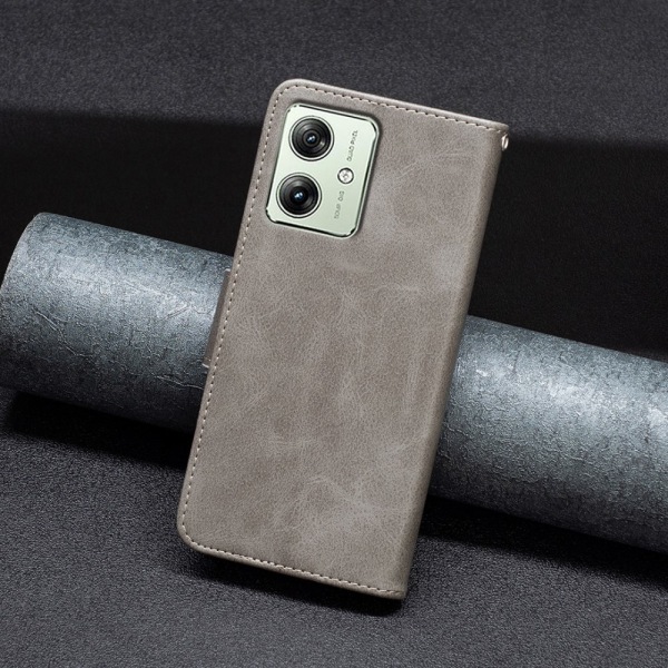SKALO Motorola Moto G54 5G Plånboksfodral i PU-Läder - Grå grå