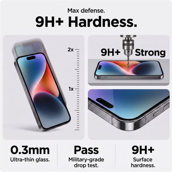 2-KPL Tech-Protect Quick Set Spy+ Privacy Näytönsuoja Karkaistua Lasia sopii iPhone 18 Pro Max - Musta Black