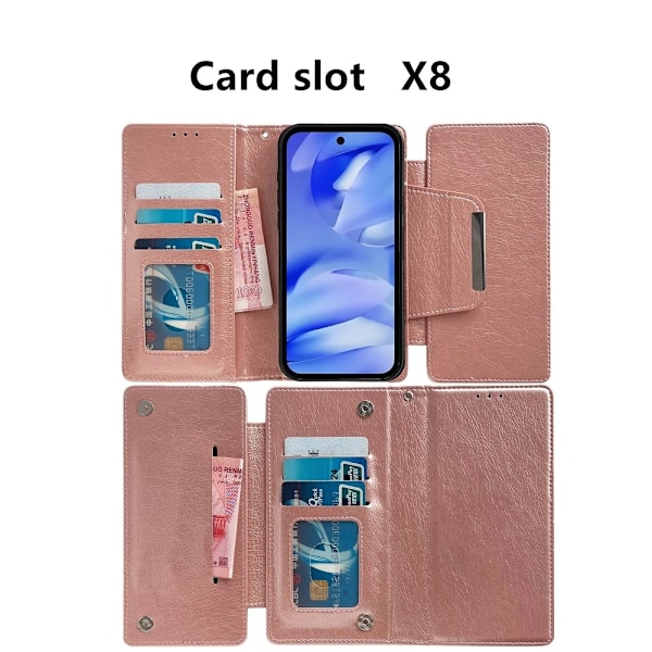 SKALO Google Pixel 9a 2-i-1 Magnetisk Aftagelig Flip Cover - Rosa guld Pink gold