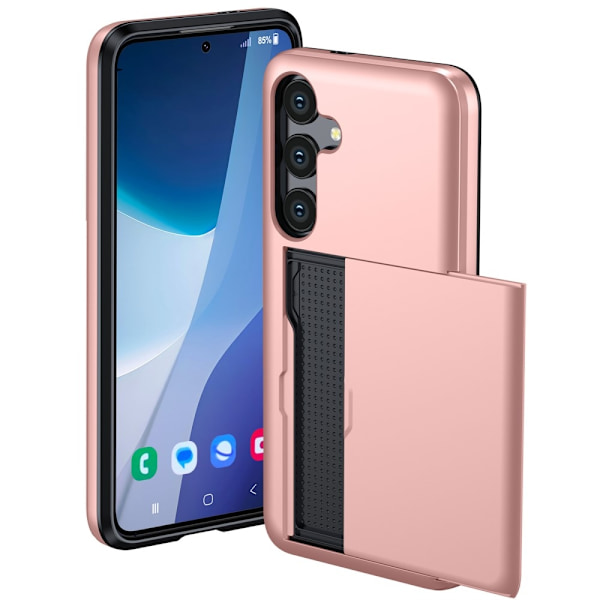 SKALO Samsung S24 FE Armor Cover kortholder - Rosa guld Pink gold