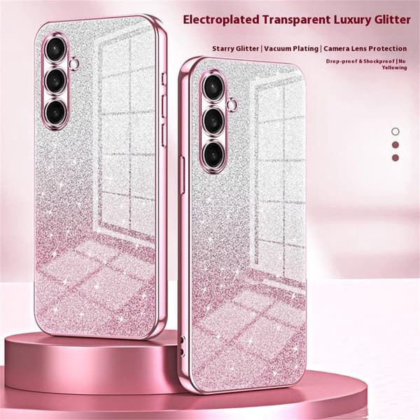 SKALO Electroplating Glitter Cover til Samsung Galaxy A27 5G - Sølv Silver
