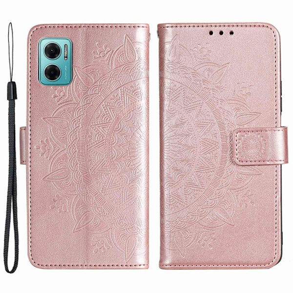 SKALO Xiaomi Redmi 10 5G Mandala Plånboksfodral - Roséguld Rosa guld