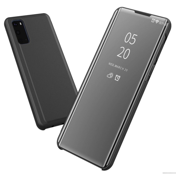 SKALO Samsung S21 FE Clear View Spegel fodral - Mörklila Mörklila