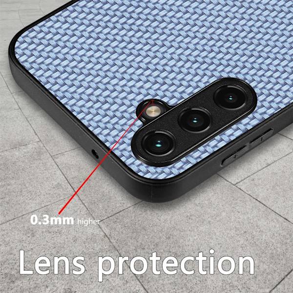 SKALO Samsung A14 4G/5G Carbon Fiber TPU-suojakuori - Khaki Khaki