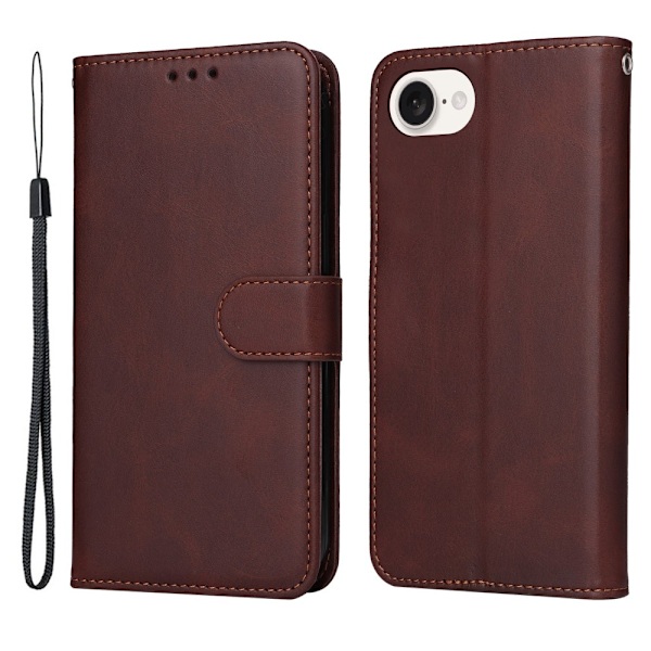 SKALO iPhone 16e PU-læder Flip Cover - Vælg farve Brown
