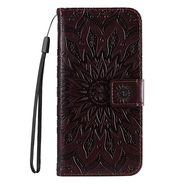 SKALO Motorola Moto G53 5G Mandala lompakkokotelo - Ruskea Brown