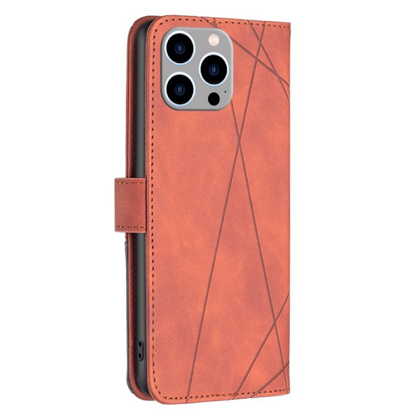 iPhone 15 Pro Max BINFEN COLOR Embossed Plånboksfodral - Brun Brun
