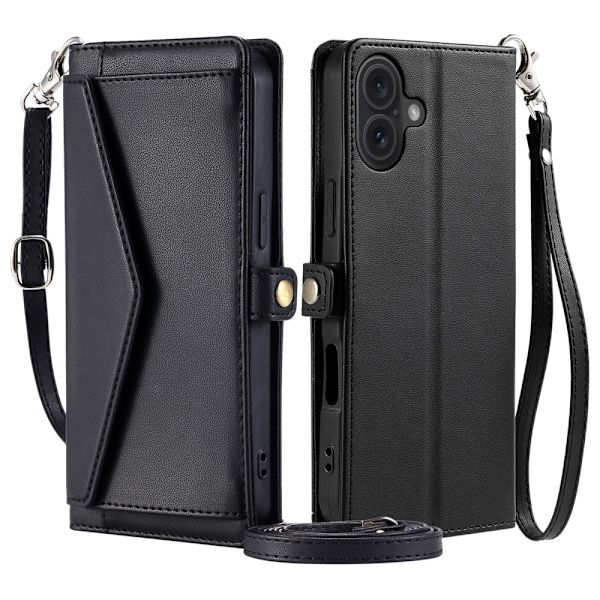 SKALO iPhone 16 Plus Evelope Clutch 5-RUM - Sort Black