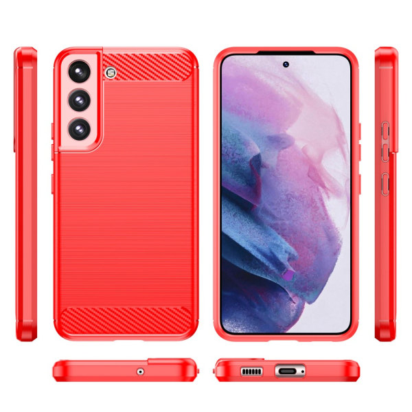 SKALO Samsung S23 Plus Armor Carbon Stødsikker TPU-cover - Vælg farve Red