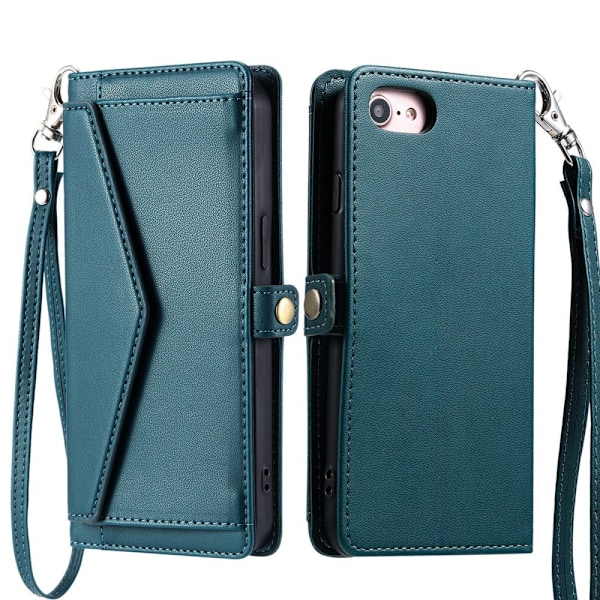 SKALO iPhone 16e PU-Læder Kuvert Flip Cover - Grøn Green