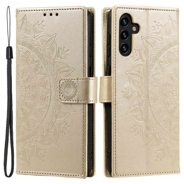 SKALO Samsung A54 5G Mandala Flip Cover - Guld Gold