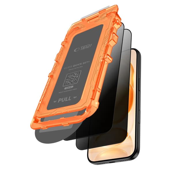 2-PAK Tech-Protect Quick Set Spy+ Privacy Skærmbeskyttelse i Hærdet glas til iPhone 18 Pro Max - Sort Black