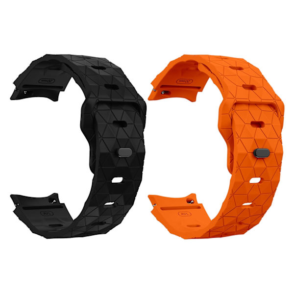 SKALO Kuusikulmainen Silikoniranneke Samsung Watch 6 Classic 43mm/47mm - Valitse väri Black