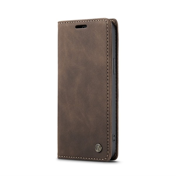 CaseMe iPhone 16e 013 Series PU-Läder Plånboksfodral - Mörkbrun Mörkbrun