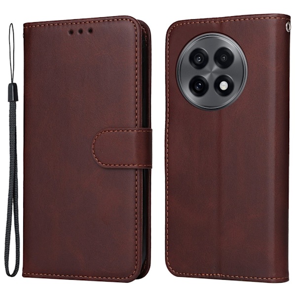 SKALO OnePlus 13R PU-läder Plånboksfodral - Fler färger Brun