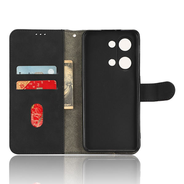 SKALO OnePlus Nord 3 5G / Ace 2V Matt PU-læderpungetui - Sort Black
