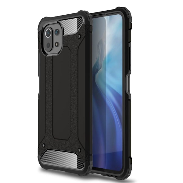 SKALO Xiaomi Mi 11 Lite Shockproof Armor Hybrid Skal - Svart Svart