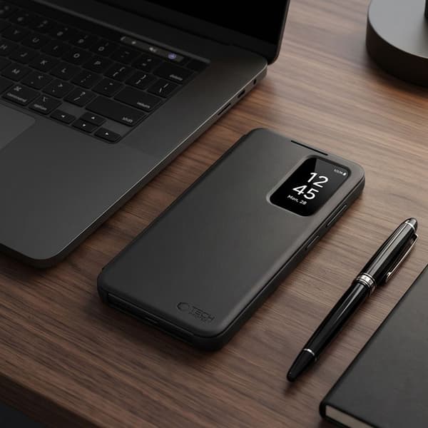 Tech-Protect Smart Wallet Window med kortrum til Samsung Galaxy A27 5G - Matsort Black