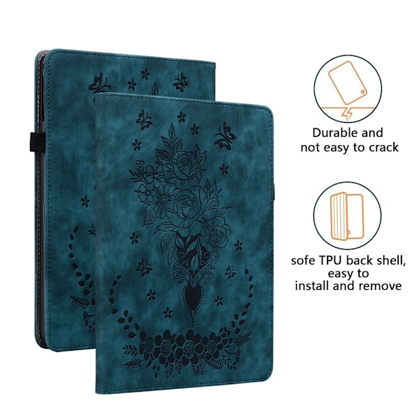 SKALO Samsung Tab S10 Plus Mandala Butterfly Flip Cover - Blå Blue