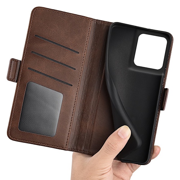 SKALO Motorola Edge 50 Ultra Premium Cut Flip Cover - Brun Brown
