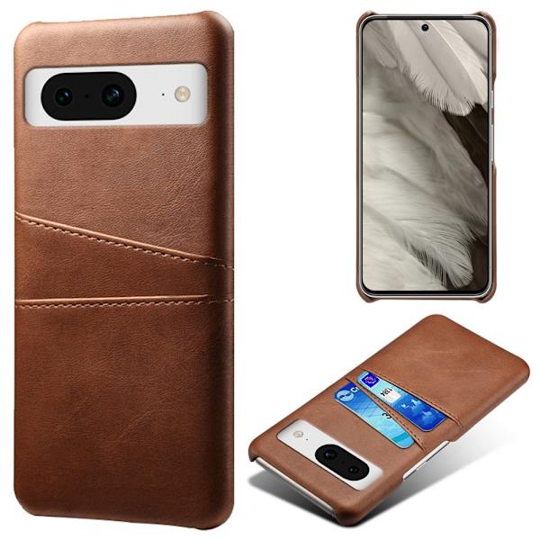 SKALO Google Pixel 8a PU-Läder Korthållare Skal - Brun Brun