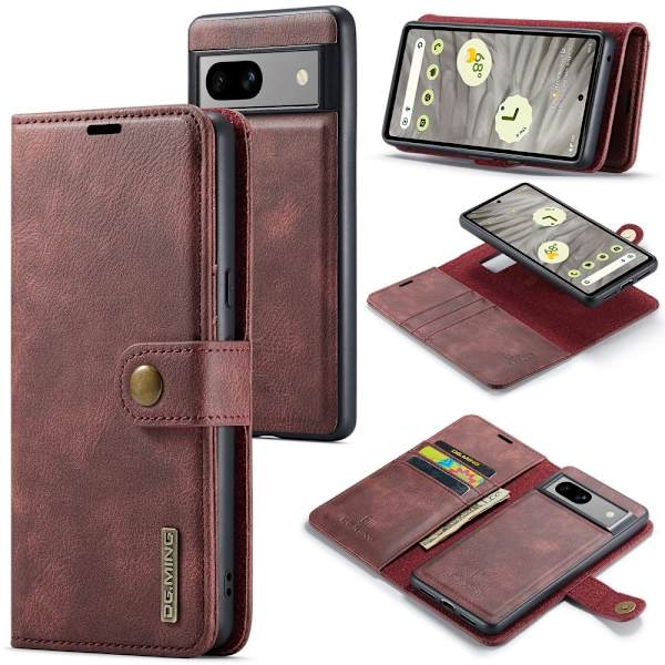 DG MING Google Pixel 8a 2-i-1 Magnet Pungetui - Rød Red