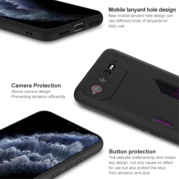 IMAK Asus ROG Phone 6/6Pro/6D/6D Ultimate 5G UC-3-sarjan Suojaku Black