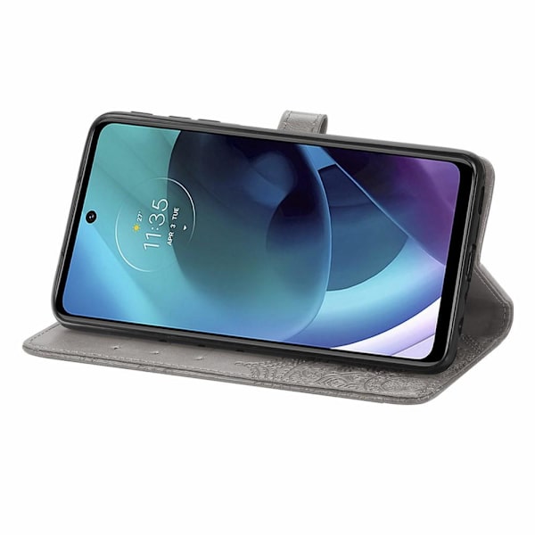 SKALO Moto G51 Mandala Plånboksfodral - Grå Grey