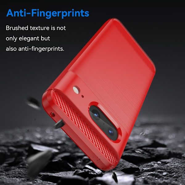 SKALO Google Pixel 8 Armor Carbon Iskunkestävä TPU suojakuori - Valitse väri Red