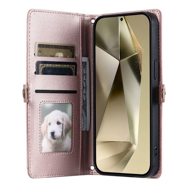 SKALO Samsung A56 5G PU-Läder Envelope Plånboksfodral - Roséguld Rosa guld