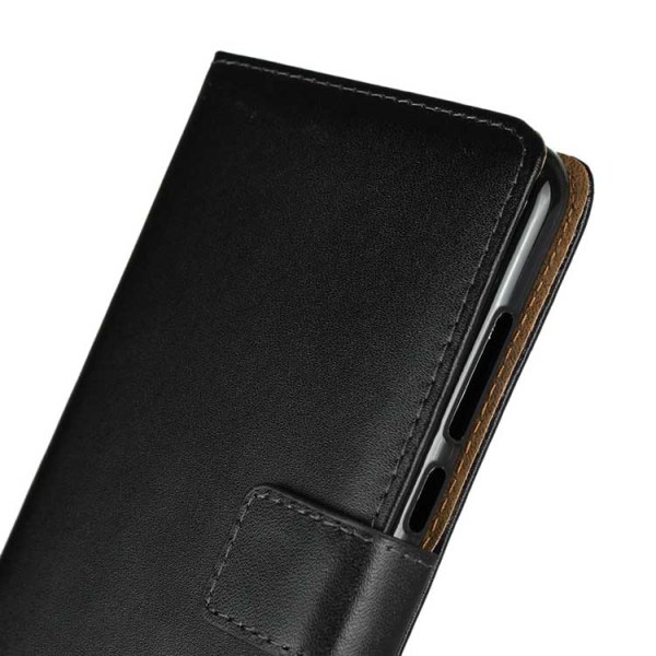SKALO Huawei P20 Lompakkokotelo Aitoa nahkaa - Valitse väri Black