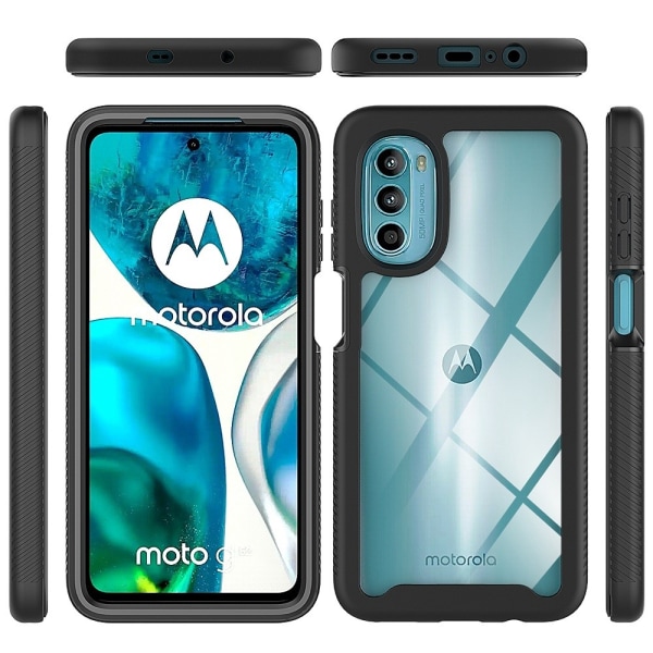 SKALO Motorola Moto G52 Iskunkestävä Clear Hybridi Suojakuori - Musta Black
