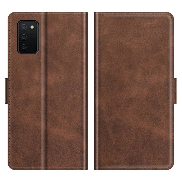 SKALO Samsung A02s / A03s Premium Wallet Case - Mørkebrun Dark brown