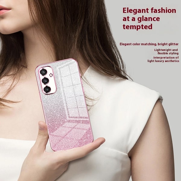 SKALO Samsung S25 Electroplating Glitter Skal - Rosa Rosa
