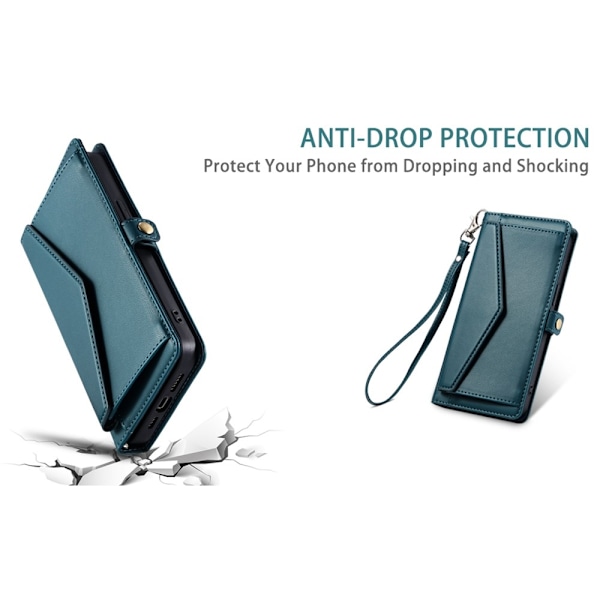SKALO Xiaomi Redmi 14C PU-Læder Envelope Flip Cover - Grøn Green