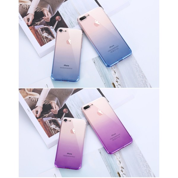 Gradient färgade Silikon TPU-Skal till iPhone 7/8 Pink