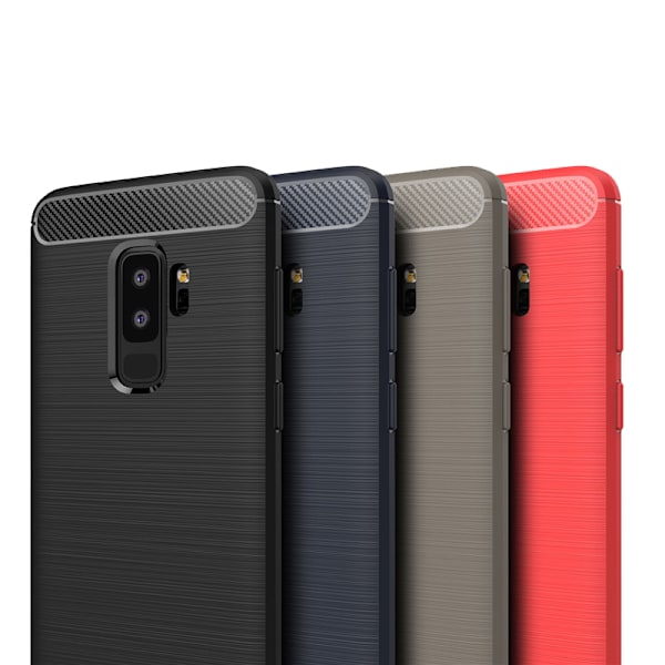 SKALO Samsung S9 Plus Armor Carbon Iskunkestävä TPU suojakuori - Valitse väri Grey