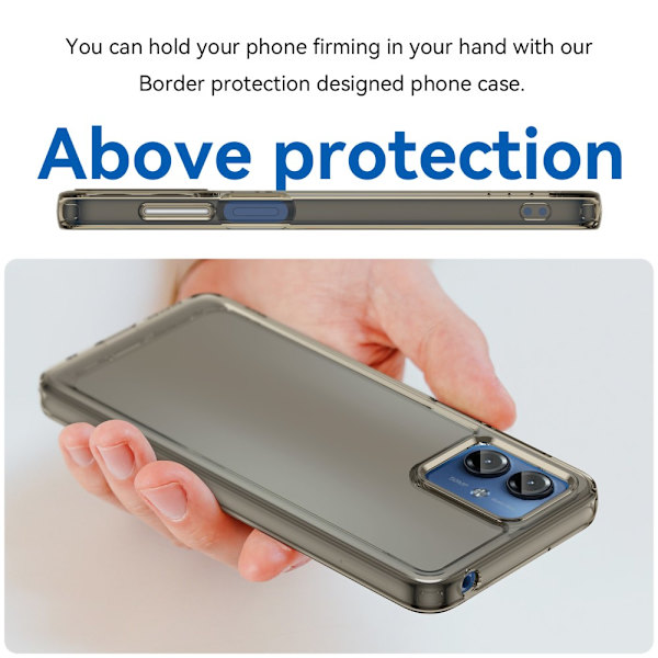 SKALO Motorola Moto G14 Transparent TPU Metal Buttons Cover - Grå Grey